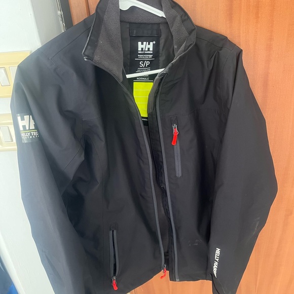 Helly Hansen Black Outdoor Waterproof Jacket with Red Accents - Picture 2 of 4
